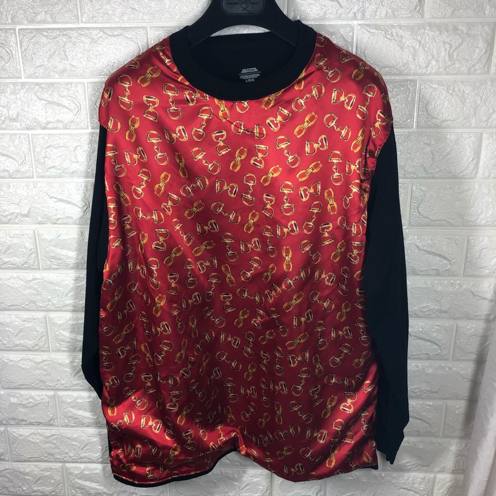 Horsebit Patterned Long Sleeved Tee